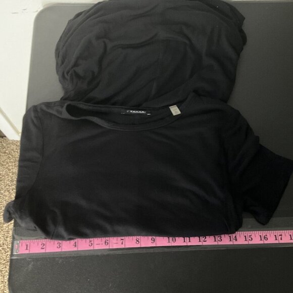 Tahari Dress Women XS Black Cinched Slimming Short Sleeve Stretch Office Evening - Picture 9 of 14